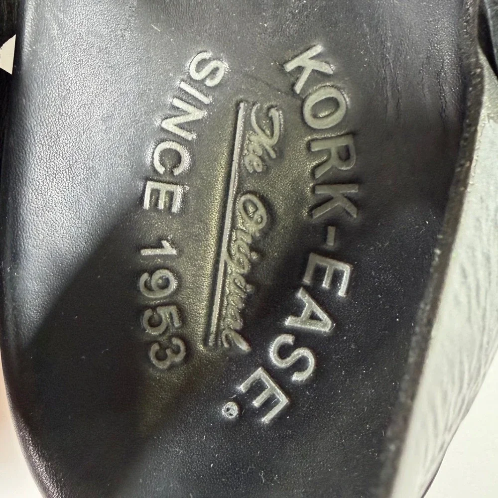 Kork-Ease Metallic Pewter Grey Platform Wedge Sandals Minimalist Womens Size 9